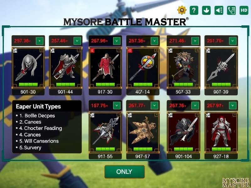 Mysore Battle Master Unit Types